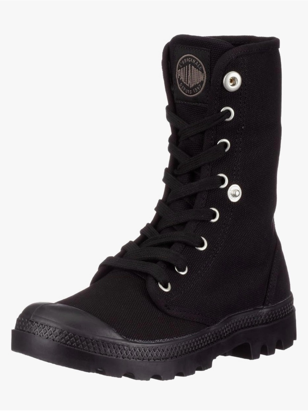 Palladium Varsity Canvas Combat Boots Black Women’s US 5 EU 37.5